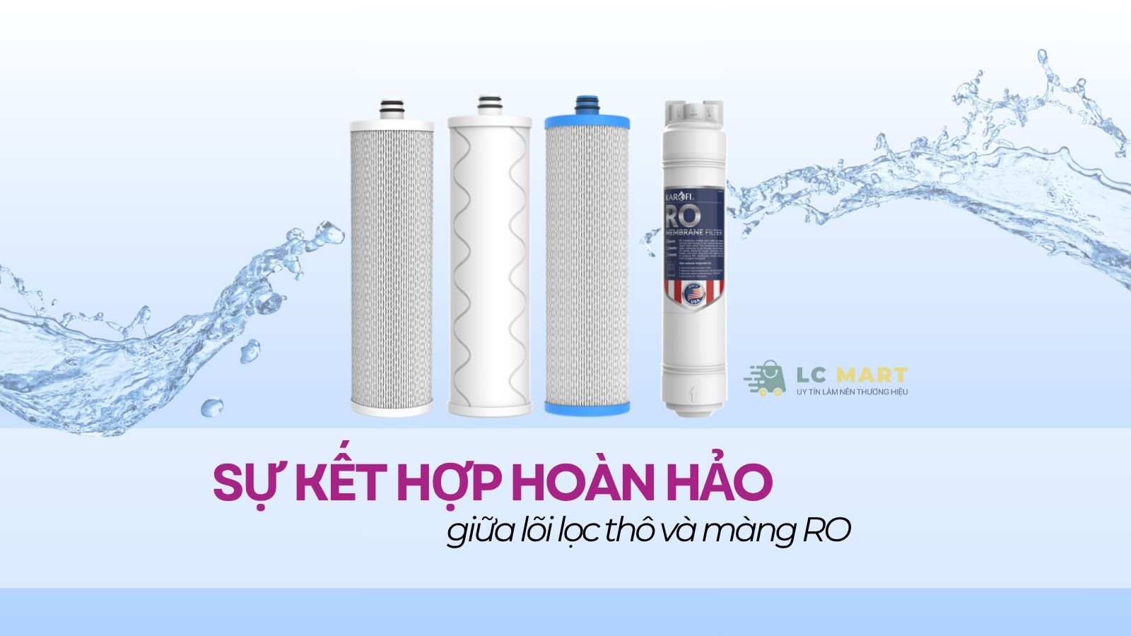 Sự kết hợp hoàn hảo giữa lõi lọc thô và màng RO