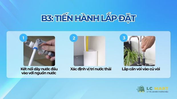 Bước 3: Tiến hành lắp đặt