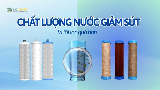 Chất lượng nước giảm sút vì lõi lọc quá hạn