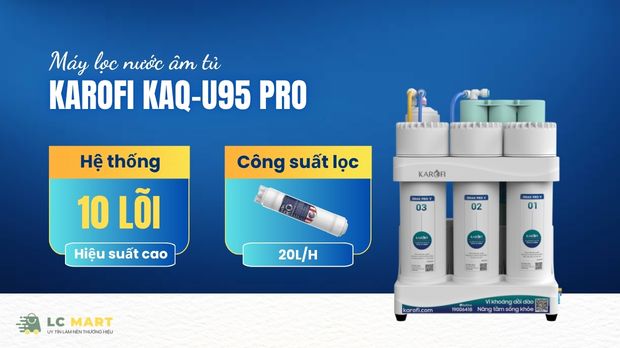 Máy lọc nước Karofi âm tủ KAQ-U95 Pro