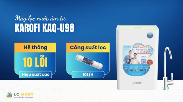 Máy lọc nước Karofi âm tủ KAQ-U98