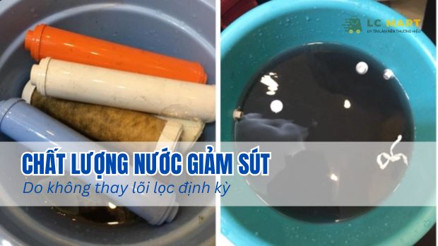 Chất lượng nước giảm sút do không thay lõi định kỳ