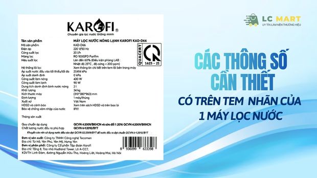 Các thông số kỹ thuật cần thiết